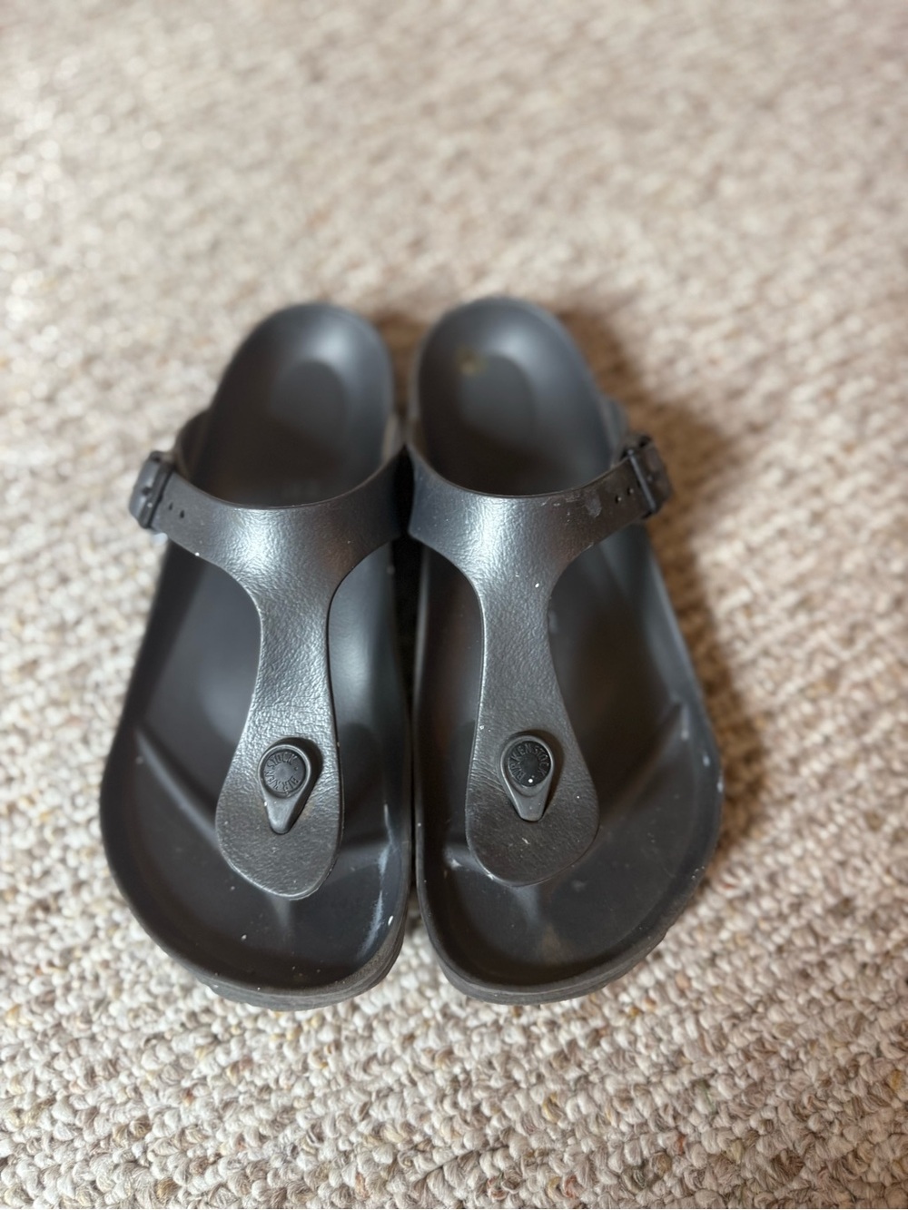 Birkenstock Charcoal Gray Metallic Eva Gizeh Thong Sandals